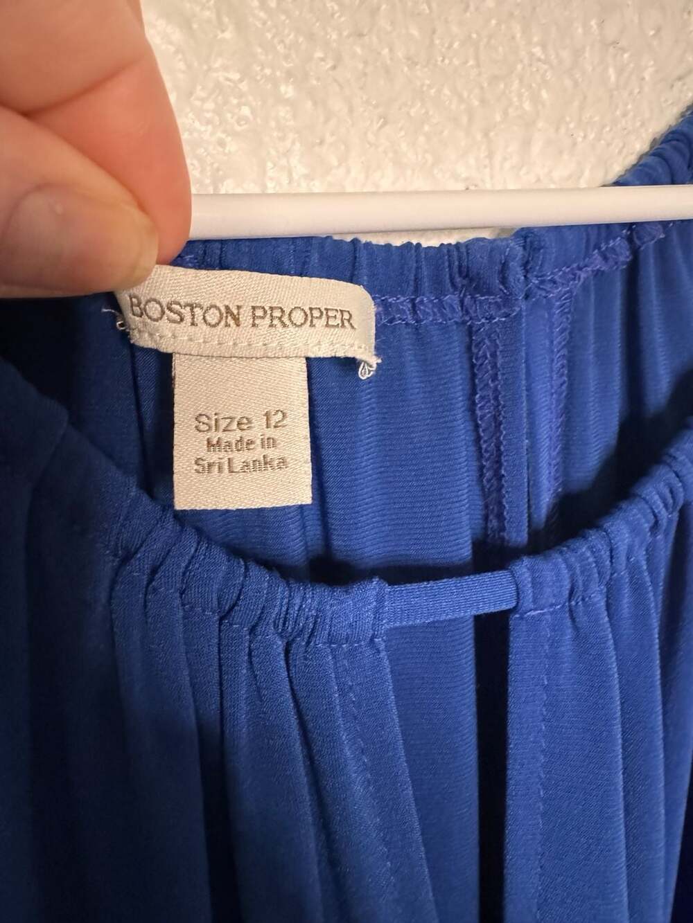 Boston Proper Halter Maxi Dress Size 12 CobaltBlue White Colorblock